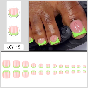 Uñas Postizas Francesas Verdes Creativas para los Pies, 24 Piezas, Uñas Postizas de ABS de Cobertura Completa para <span class=keywords><strong>Manicura</strong></span> Instantánea - Product Image 5
