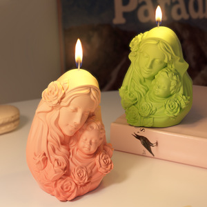 Molde de Silicone para Vela Aromática de Dia das Mães, DIY, Ornamento 3D Mãe e Filho, Ferramenta Segura e Não Tóxica para Bolos - Product Image 2