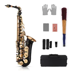 Eb Altsaxophon Sax Messing lackiert Gold 82Z Schlüssel typ Holz blasinstrument