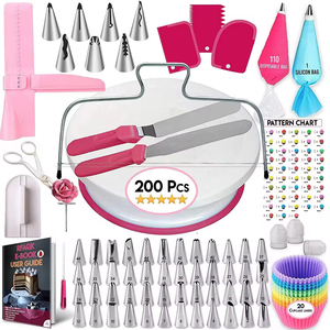 OEM 200 Pièces/Set Kits de Décoration de Gâteaux, Support à Gâteau Décoratif, Moule en Silicone pour Pâtisserie - Product Image 1