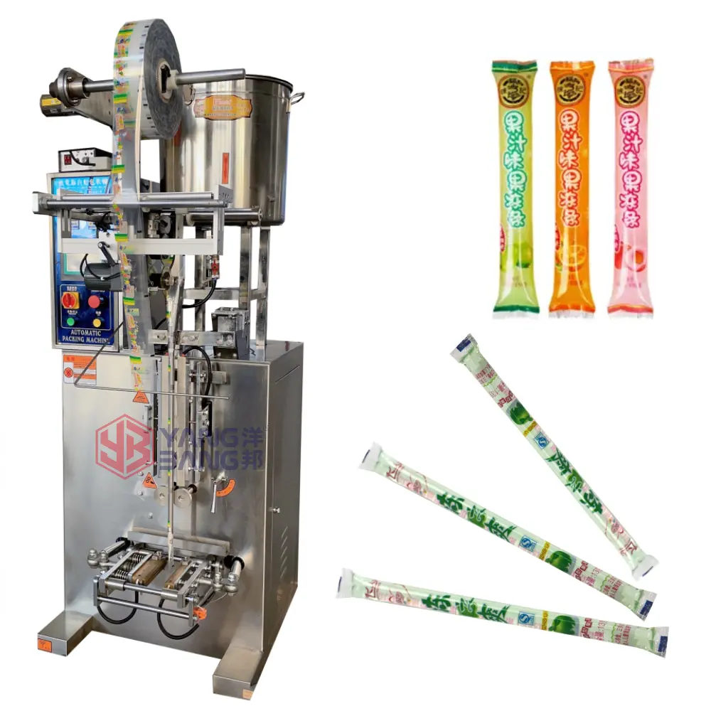 YB 60ml 90mL 120ml Máquina automática vertical de envasado de paletas de jugo de fruta Jelly Stick Ice Candy Máquina de llenado y sellado