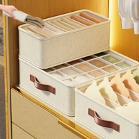 Boîtes de rangement pliables en tissu pour sous-vêtements, avec compartiments, empilables et grande capacité pour placard, armoire, tiroir