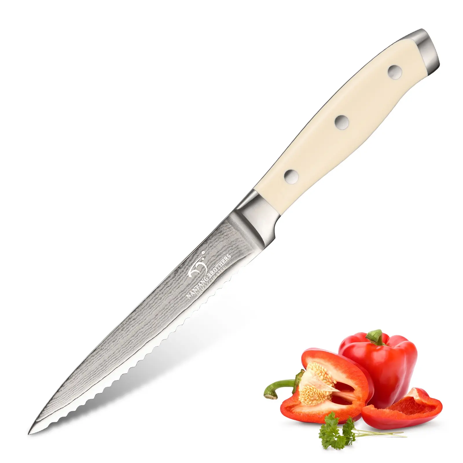 Cuchillo de acero de Damasco de nuevo estilo, cuchillo multifuncional, cuchillo de utilidad de cocina con mango de ABS