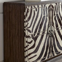 Table console en cuir zèbre pour entrée de couloir de luxe pour décor de maison nouveau design sur mesure en bois