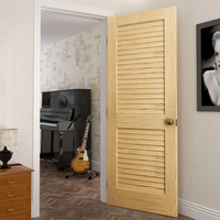 Placage de haute qualité populaire en bois massif salle de bain MDF persienne porte