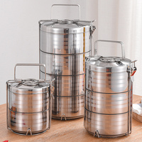 Boîte à lunch en acier inoxydable à double couche, isolée et portable, avec compartiments séparés, anti-fuite, récipient alimentaire QW