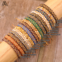 Bracelet tissé en pierres précieuses bohème, perles de cristal facettées, bracelet de guérison des chakras, Reiki, bracelets pour hommes, plaqué or 18 carats, bijoux faits à la main