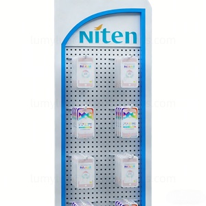 ชั้นวางสินค้าแบบแผ่นโลหะปรับแต่งได้ พร้อมตะขอปรับระดับสำหรับแขวนสินค้าในงานแสดงสินค้า ร้านโทรศัพท์ และร้านค้าปลีก - Product Image 6