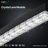 Lampada a Sospensione Lineare di Lusso in Cristallo, Moderna e Creativa, con 3 Temperature di Colore, Luce Soffusa e Riflessione Diffusa, Collegabile