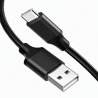 Kabel USB A ke USB C Pengisian Cepat 3A dengan Konduktor Tembaga Murni, Kabel Data Berlapis Nilon untuk Ponsel, Komputer, dan Earphone