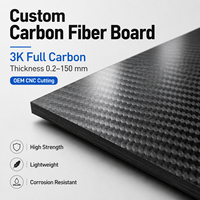 Plaque en fibre de carbone premium 3K Twill brillante légère, fourniture d'usine, pièces industrielles OEM découpées CNC pour drones