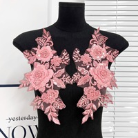 PE532 Vente en gros, lot de patchs brodés colorés à coudre, fleurs 3D en sequins, appliques DIY pour robe de mariée