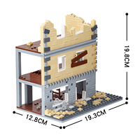 Kit de construction de scènes militaires MOC5002 – Briques d'architecture détruite – Modèle de simulation de guerres – Jouets éducatifs créatifs DIY pour enfants