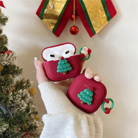 Étui pour AirPods, thème automne-hiver-Noël, étui de protection pour la 4ème et 3ème génération, en silicone, arbre de Noël