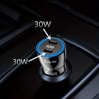 LOGO Kustom 60W PD Pengisi Daya Mobil Cepat 5 in 1 Dual USB-C Pengisian Cepat Multi-Port Kompatibel dengan Pemantik Rokok Ponsel