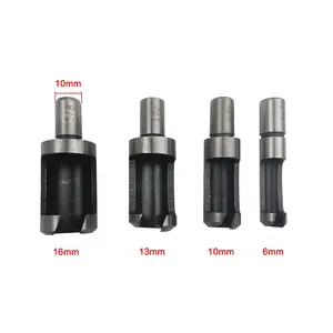 4pcs Carbon Steel Wood Plug Hole Cutter Drill Bits Set 1/4" 3/8" 1/2" 5/8" Cutting Dowel Power Woodworking Cork Hole Saw Tool