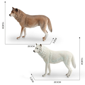 Modellino di Lupo Marrone e Bianco in PVC, Giocattolo Educativo per Bambini, Ornamento Animale per Età 4-6 Anni - Product Image 5