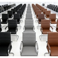 Chaises de salle de conférence, chaise de bureau moderne à pieds en métal, dossier haut, en cuir PU, chaise de visiteur pour bureau