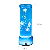 Nouvellement petite taille décor à la maison aménagement paysager transparent RVB changement de couleur base enfants cadeau créatif nouveauté méduse lumière led