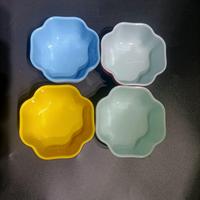 Bol à soupe incassable en mélamine, forme fleur à quatre pans, couleur unie, écologique, résistant au lave-vaisselle, avec logo personnalisé, idéal pour la restauration rapide