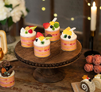 Support à gâteau en bois brun, base pour cupcakes, présentoir à pâtisserie, plateau à gâteau de style rustique campagnard, plateau en bois
