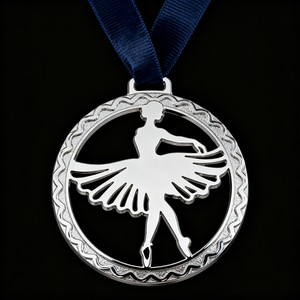 <span class=keywords><strong>Ballerine</strong></span> élégante personnalisée design en alliage de zinc médaille de ballet évidée médailles de ballet de sport plaqué argent souvenir pour événements de danse - Product Image 3