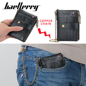 กระเป๋าสตางค์ผู้ชายแบบสั้น Baellerry หนัง PU พับสามตอน พร้อมสายโซ่ อเนกประสงค์สำหรับใช้ในชีวิตประจำวัน - Product Image 3