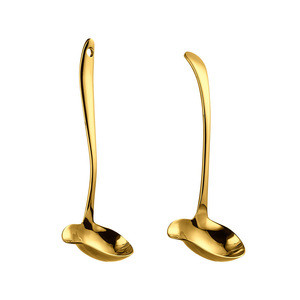 Louche à soupe en acier inoxydable 304 épaissi avec bec verseur à crochet, cuillère à fond profond pour fondue, pour usage domestique - Product Image 2