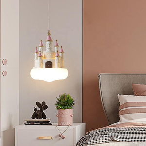 <span class=keywords><strong>Lampadario</strong></span> a Sospensione LED Minimalista <span class=keywords><strong>per</strong></span> Camera dei Bambini, Illuminazione da Comodino, Lampada a Forma di Castello <span class=keywords><strong>per</strong></span> Ragazze, Protezione <span class=keywords><strong>per</strong></span> gli Occhi - Product Image 4