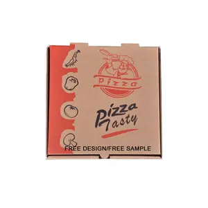 安い茶色の段ボール24インチピザボックス卸売ピザカートンボックスピザ紙箱カスタム