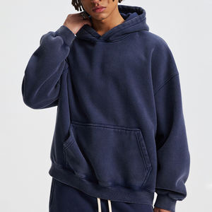 Sweat à capuche surdimensionné personnalisé en coton 450 g/m², streetwear lourd, impression en relief, coupe unisexe pour hommes - Product Image 1