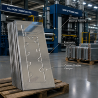 Plaque froide soufflée en alliage d'aluminium à liaison par rouleaux pour dissipation thermique de station de base 5G, spécifications personnalisées