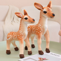 Jouets en peluche Cerf Sika de simulation transfrontalière, en coton avec rembourrage en coton PP, hauteur 11-30 cm, unisexe, supporte la personnalisation en usine