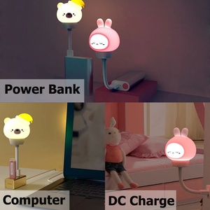 Cute Cartoon Bear Night Lamp for Kids' Bedroom <b>USB</b> Warm White Night <b>Light</b> with Remote Control ABS Material Plug-In Power Supply - Product Image 6