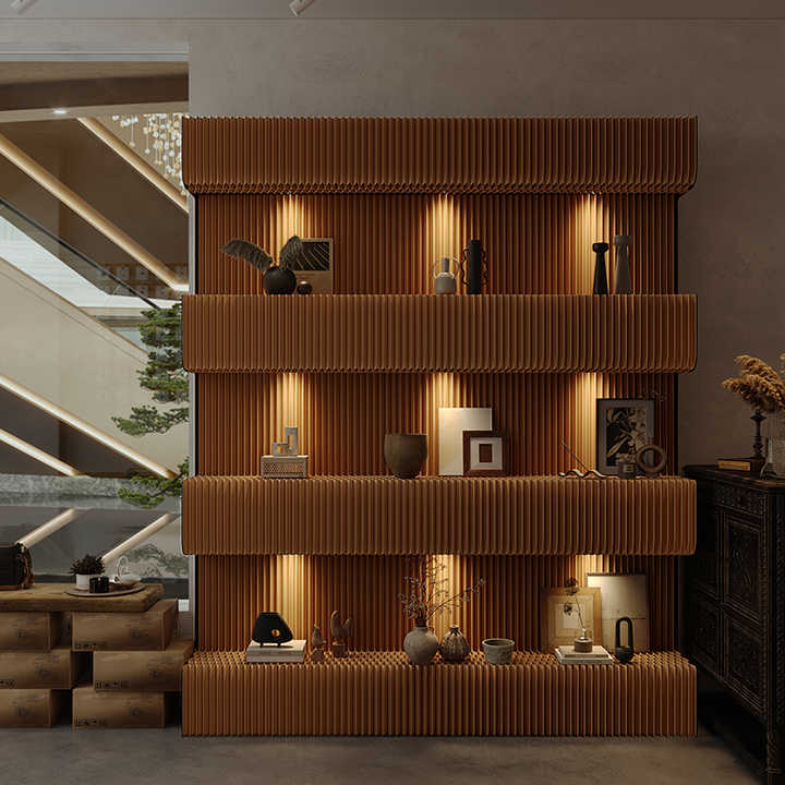 Kraft Paper Honeycomb Folding Portable Room Divider Partition Wall With ...