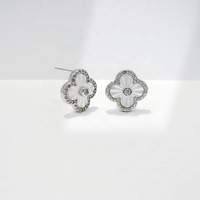 Boucles d'oreilles clous fines personnalisées en argent 925 plaqué or, avec pierre précieuse ronde, émail et zircon irrégulier en forme de coquille, pour femme, idéales pour les fêtes