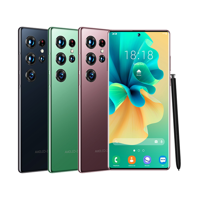 Cheap Price S23 Ultra 6.8 Inch Android 12 Smartphone Quad Core CPU LTE Cellular HD Screen Resolution 4+64 GB