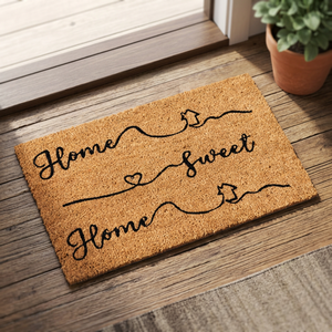Home Sweet Home PVC Door <b>Mat</b> Rectangle Non-Slip Rubber Backing Modern Style Medium <b>Thickness</b> Solid Color Machine Made Spot Clean - Product Image 1