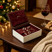 Boîtes à bijoux de luxe personnalisées avec boîte à bague, collier, boucles d'oreilles en perles, doublure en velours, coffret cadeau parfum, vente en gros