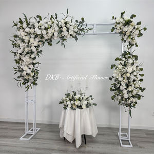 Arche florale carrée en roses blanches artificielles pour mariage, décoration de scène et événements - Product Image 3