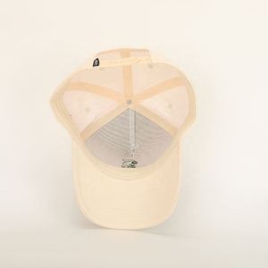 Casquette de baseball unisexe en coton beige avec logo brodé de haute qualité, 5 panneaux, pour le sport en plein air, avec <span class=keywords><strong>patch</strong></span> tissé, certifiée BSCI, vente en gros - Product Image 3
