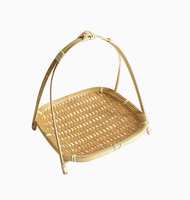 Petit panier de rangement en bambou multicouche rond et carré, fabriqué avec précision, pour le thé, les fruits et les collations, fabriqué en Chine