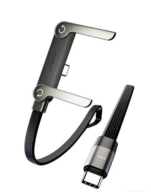 2-in-1 Invisible Stand Charging Cable, Multi Charger Cord with Type C Multi-Angle Adjustable Stand,240W Fast Charging Cable 5 FT