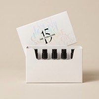 Boîte à tiroir avec logo holographique, boîte rigide en papier coulissante pour kit d'échantillons de parfum 5 pièces, ensemble de découverte de parfums, emballage cosmétique de luxe