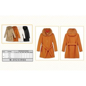 Cappotto con collo in pelliccia di volpe reversibile da donna di varie dimensioni capispalla lunghi larghi Trench tinti con stampa a quadri in lana di seta - Product Image 1