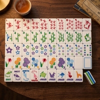 Jeu de Mahjong américain en acrylique, série Origami, 160 pièces, tuiles gravées à 4 couches pour table de jeu, casino