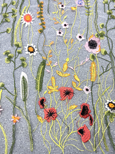 Tejidos bordados con flores <span class=keywords><strong>Tissu</strong></span> brodé en maille cryptée pour robe de mariée Vestido de tela de vestido de novia - Product Image 5