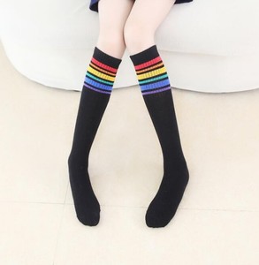 女孩男孩足球条纹棉运动批发学校白袜滑冰儿童婴儿 - Product Image 5