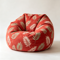 Fauteuil pouf pour adultes Design moderne avec logo personnalisé Tissu polyester vert imprimé OEM pour promotions commerciales