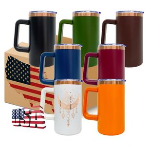 แก้วกาแฟแบบพกพาเคลือบทองแดงด้าน ขนาด 20 ออนซ์ จำนวน 20 ใบ สำหรับเดินทางและแคมป์ปิ้ง ฝาปิดแบบเลื่อนพร้อมหลอดดูด สำหรับงานเลเซอร์ นำเข้าจากสหรัฐอเมริกา - Product Image 1